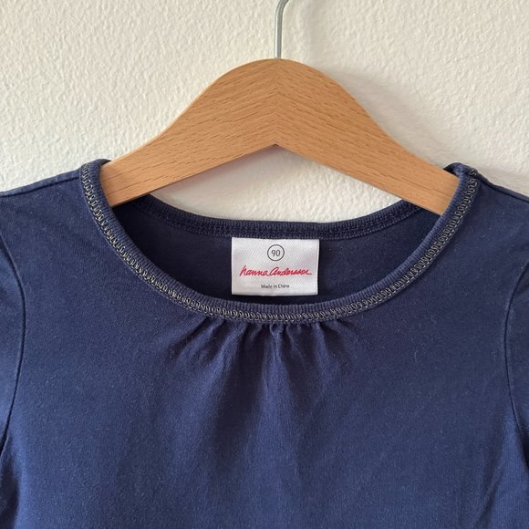 Hanna Andersson Tulle Sparkly Blue Ruffle Long Sleeve Dress C003 - Picture 4 of 4